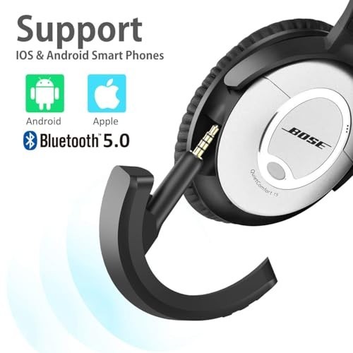 Wireless Bluetooth 5.0 Adapter for Bose QC15 with Mic & Volume Control, Black - Picture 7 of 8