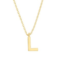 14K Yellow Gold Plated Initial Necklace  Letter Necklaces for Women  L Initial