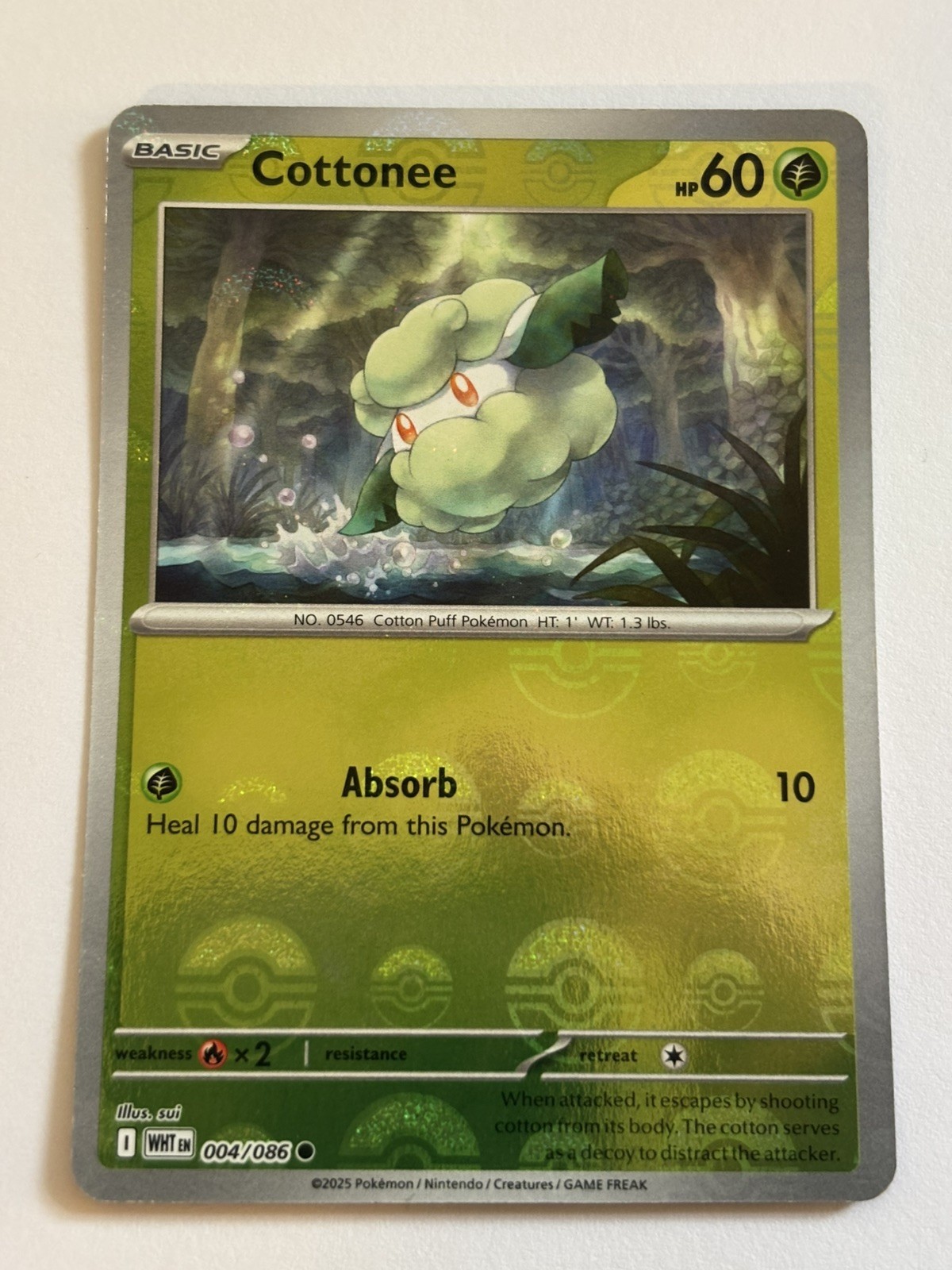Cottonee Poke Ball 4/86 Pokemon White Flare
