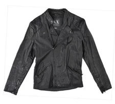 Armani Exchange (A|X) men's black biker MOTO jacket M