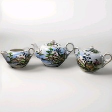 Vintage Hand Painted Japanese Porcelain Tea Set - Teapot, Sugar Bowl  Creamer