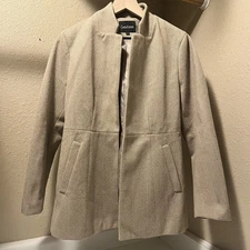 Chouyatou Women's L Casual Business Open Front Long Sleeve Notch  Office Blazer