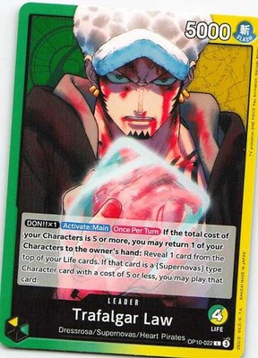 Trafalgar Law OP10-022 One Piece Card Game Leader NM One Piece TCG