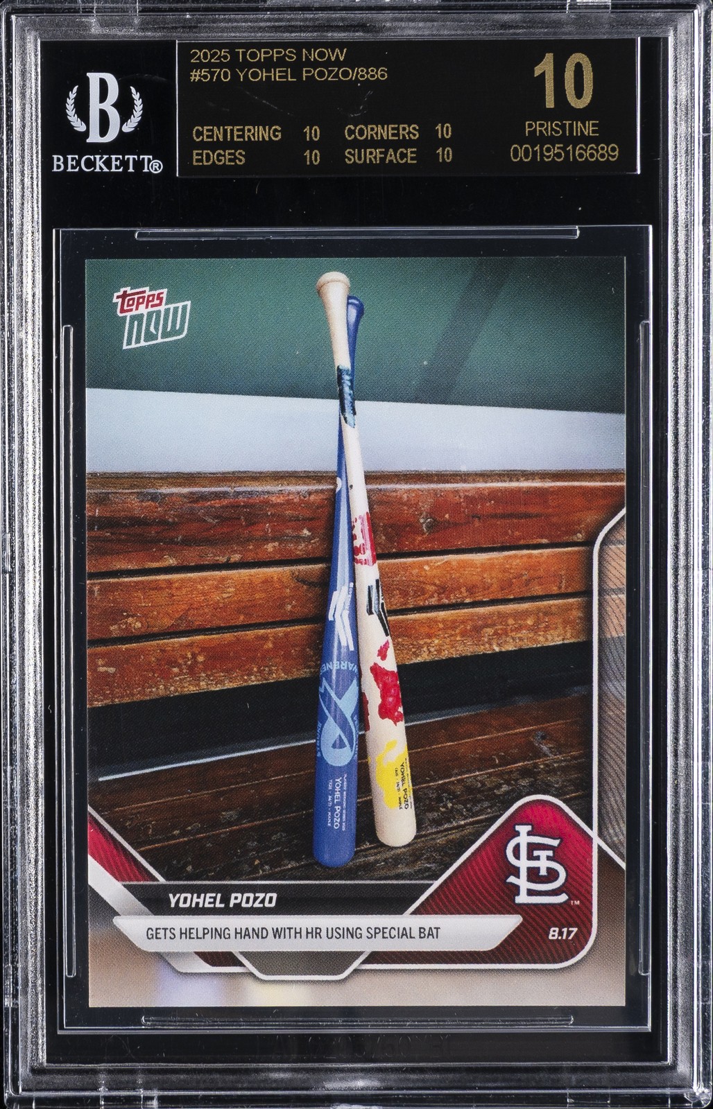 2025 TOPPS NOW #570 YOHEL POZO BGS 10 BLACK LABEL