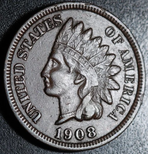 1908 INDIAN HEAD CENT - With LIBERTY & DIAMONDS - XF EF