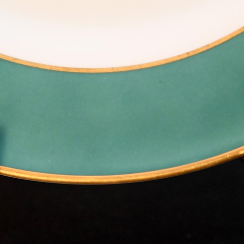 Bavaria Tirschenreuth 2 Dinner Plates 10 5/8" Shannon Green #2046 Gold 1938-1969 - Picture 9 of 13