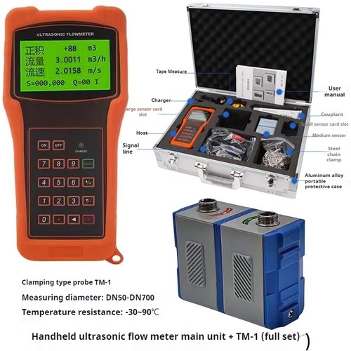 TUF-2000H Handgerät Digital Ultraschall Durchflussmesser Durchflussmesser + Standard Sensor - Bild 8 von 12
