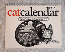 Vintage Cat Calendar B Kliban 1982 Incomplete Missing July