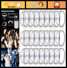 24 Pcs Sound Activated LED Glow Bracelets - Flashing Strobe for Parties, Raves,