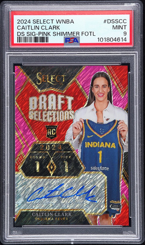 2024 Panini Select WNBA Caitlin Clark PSA 9 Pink Shimmer Rookie Auto 1/5 1st Prn