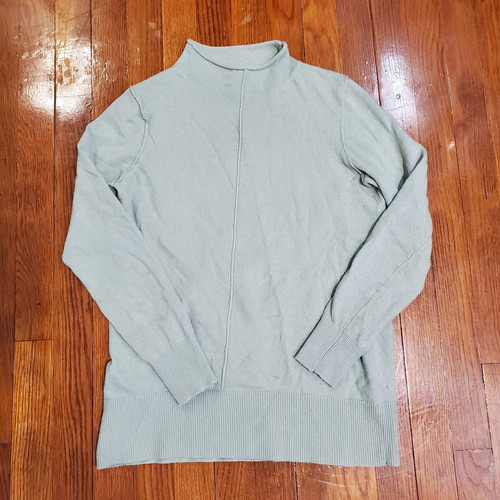 Banana Republic Sweater Italian Wool Cashmere Blend Gray Longsleeve Mock Neck XS - Picture 1 of 12