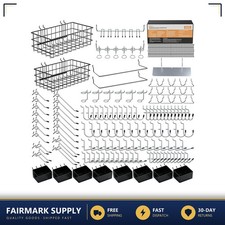 Pegboard Organizer Kit 238Pcs Hooks Bins Baskets Steel Tray for Standard