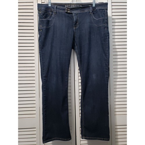 Jeans Freestyle donna taglie forti 22W blu gamba dritta elasticizzato denim tasche