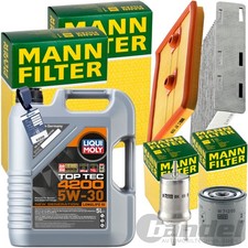 Mann Kit D'Inspection + 5L Liqui Moly 5W-30 Huile Convient pour VW Golf 6 1.2+