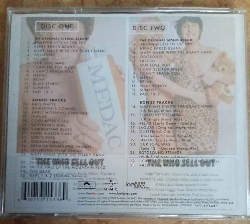 2CD The Who - The Who Sell Out - Deluxe Edition Remastered - 2009 - Bild 2 von 3