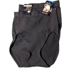 BALI Ultra Control Shaping Briefs XL NEW Black 2 Pair