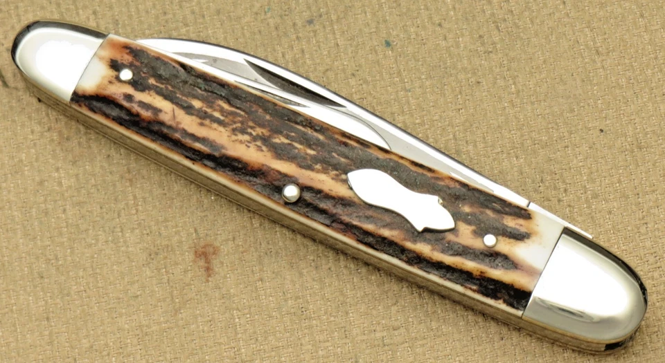 MILLER BROS USA - 1990’s Era Solingen - Jumbo Anglo Saxon Whittler Knife Stag - Image 4 of 4