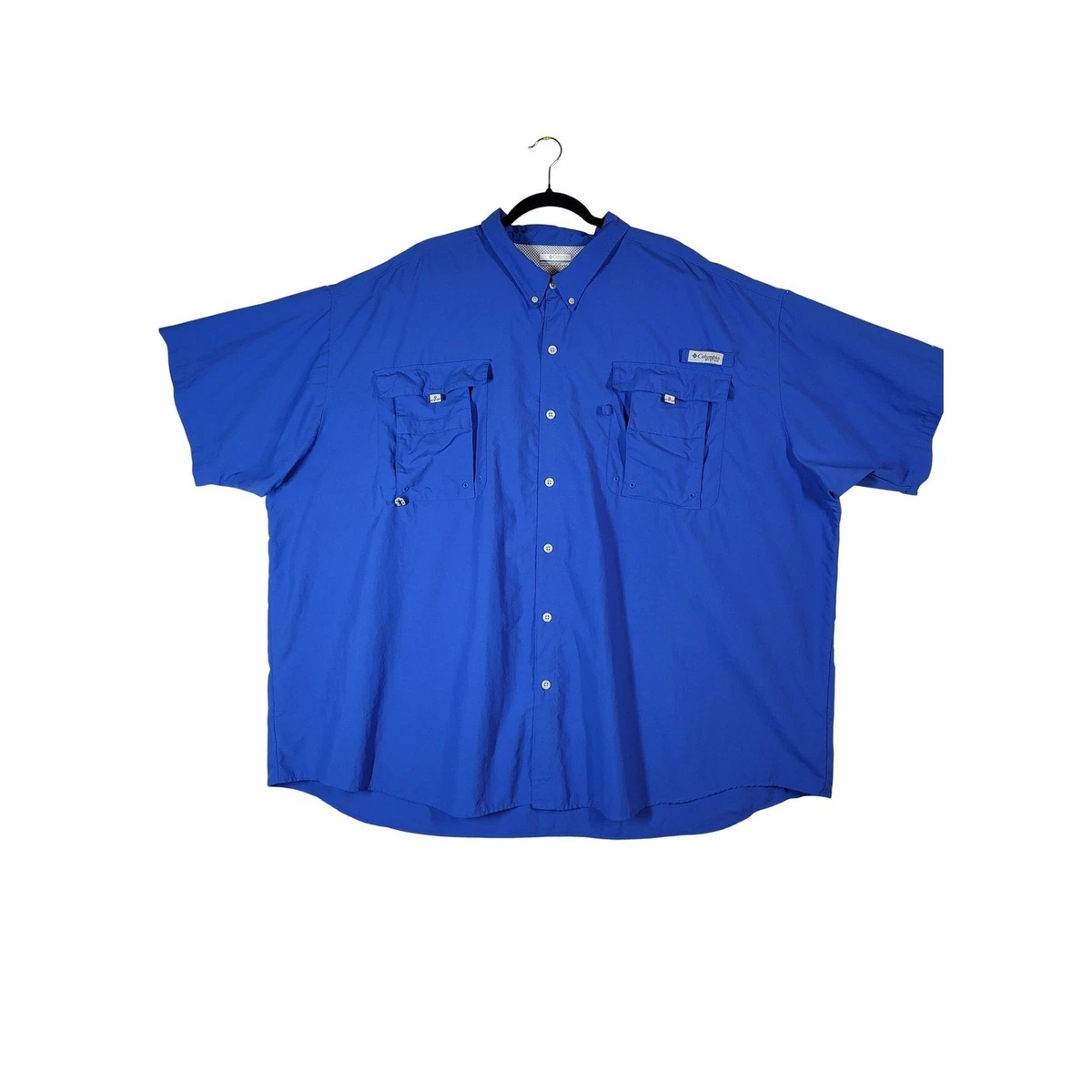 Chemise Columbia PFG Bahama II Manches Courtes - Bleu Uni - Taille 2X Homme