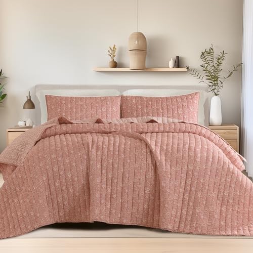 Baumwollgaze Quilt Set Queen Size Bettbezug für alle Full/Queen Rose Paisley - Bild 2 von 6