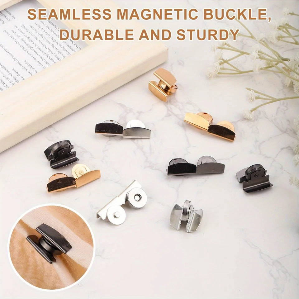 10Pcs Magnetic Buttons Snap Buckle Clip Closure Clasps for Bags Handbag - Image 2 of 4