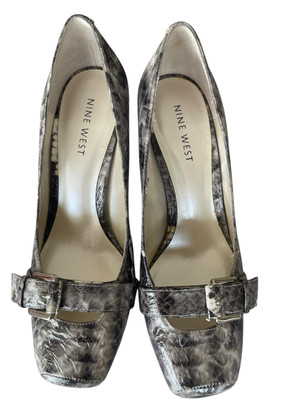 Nine West Grey Pumps Nine West Womens Sz 7M Jolinauo Grey Animal