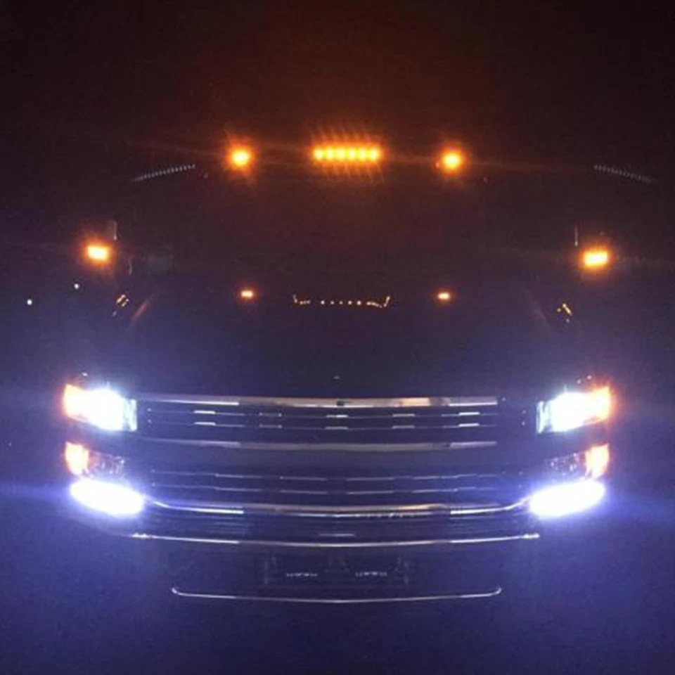 Luzes indicadoras de teto LED cabine âmbar para 2007-2021 Chevrolet Silverado 2500HD 3500HD - Imagem 3 de 4