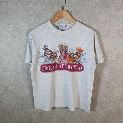 Vintage Allsport 1995 Hershey s Chocolate World USA 90s T-Shirt Youth Large Grey