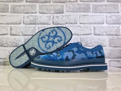 G/Fore Mens 8.5 Gallivanter Camo Knit Blue Tuxedo Golf Shoes G4MS23EF10 New