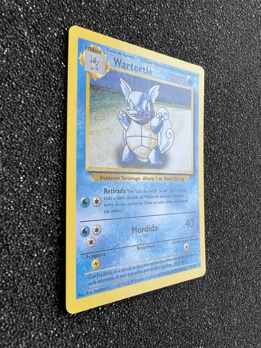 Wartortle 42/102 Pokemon Card Base Set Rare Evolution Box Error