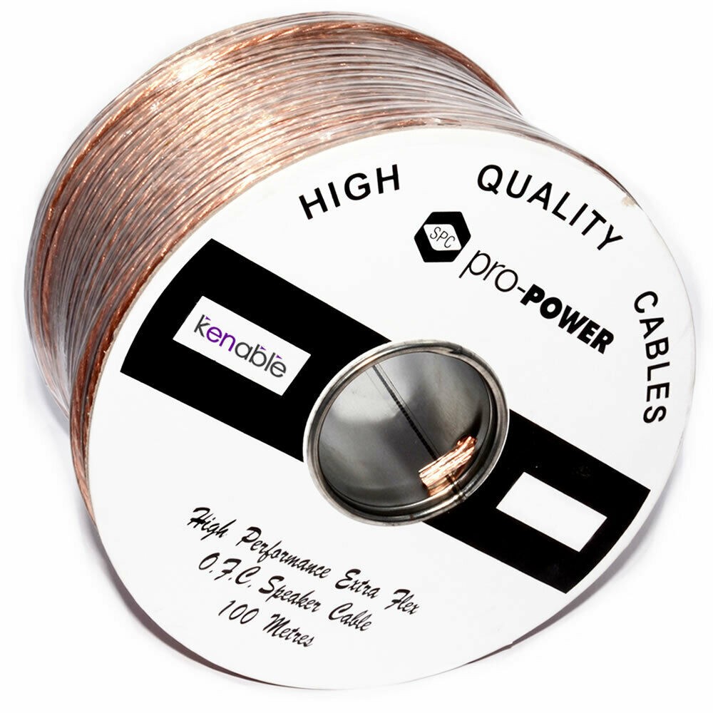 Hi Performance Extra Flexible OFC 105 Strand Speaker Cable Wire Reel 100m