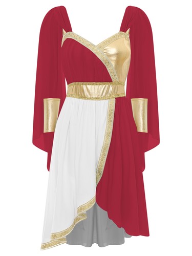 Womens Dress Princess Costume Birthday Outfits Movie Roles Roman Ancient Dance - Picture 33 of 50