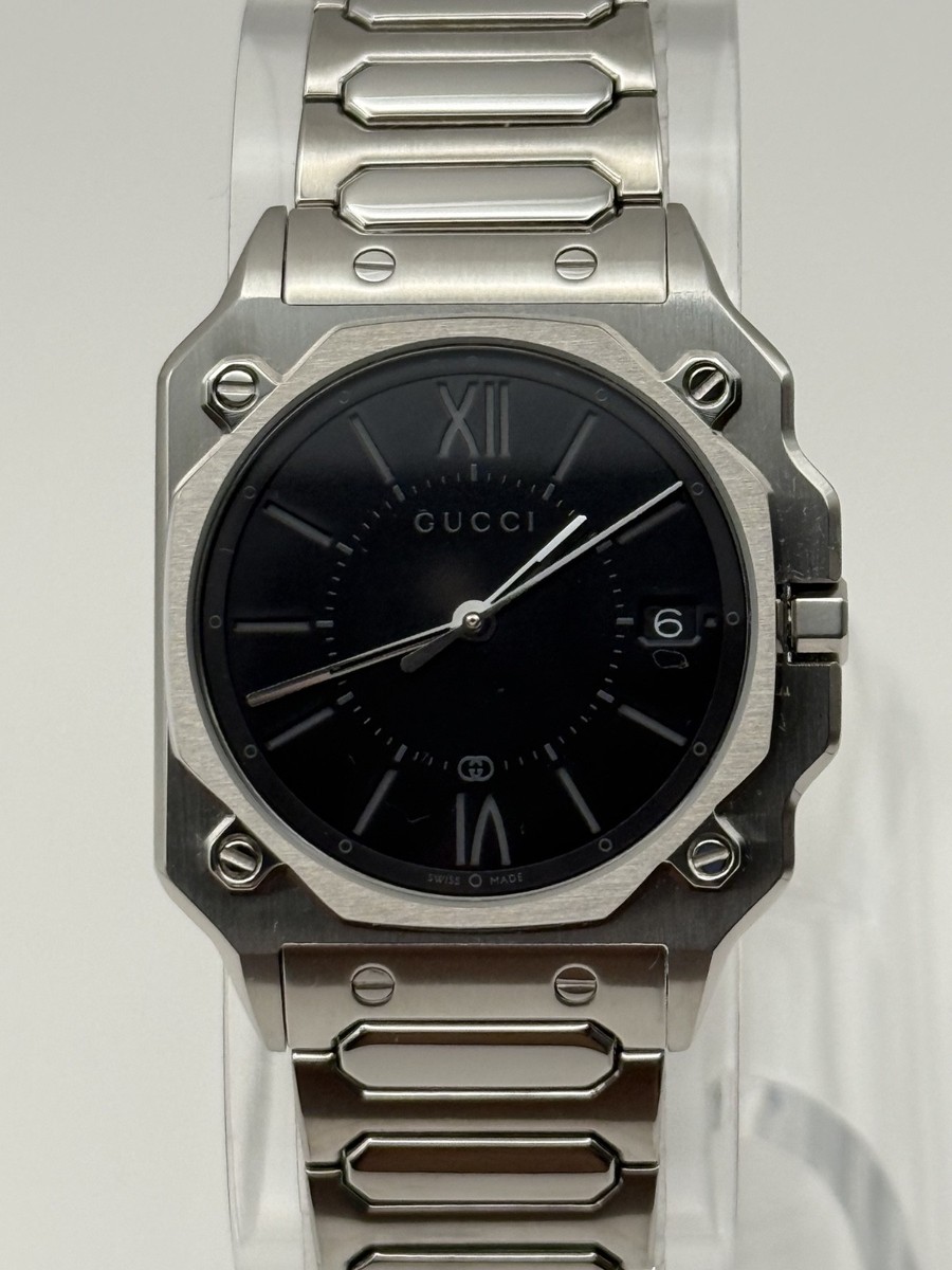 Gucci G-Flat 30mm Black Dial Stainless Steel Bracelet Watch  display picture 2