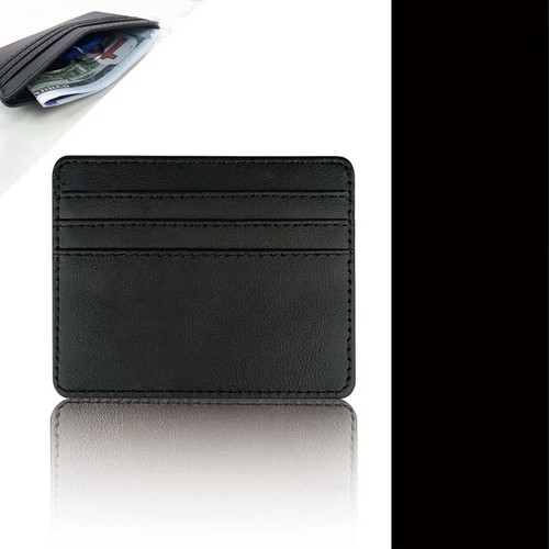 Estuche para tarjetas de identificación de cuero PU - Delgado soporte multi-ranura para tarjetas bancarias/de crédito - Imagen 29 de 33