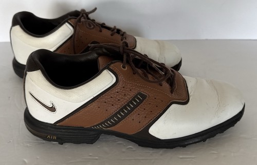 Nike Golfschuhe Air Tour Saddle Herren Größe 9,5 US weiß & braun sauber gebraucht - Bild 11 von 11