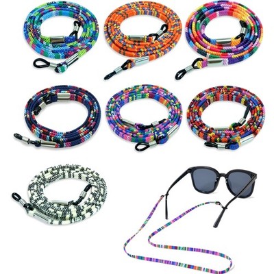 Brillenband Damen, Brillenkette, bunte Baumwolle, verstellbar, Anti Rutsch, 7...