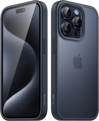 JETech Hülle iPhone 15 Pro 6.1'' Matt Blau Stoßfest Anti-Fingerabdruck Handyhülle