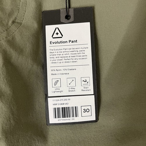 Western Rise Evolution Pant Men’s 30x34 Stretch Performance Olive Chino NWT New - Picture 3 of 7