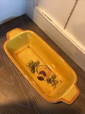 Vintage Los Angeles Potteries Hand-Painted Meatloaf/Bread Pan Ovenware #603