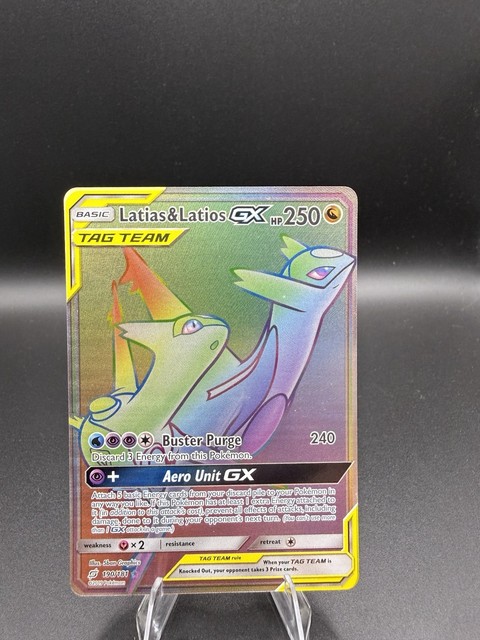 Pokemon Latias & Latios GX Team Up 190/181 Secret Rare SM Rainbow Holo