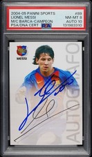 2004-05 PANINI SPORTS MEGA CRACKS BARCA #89 LIONEL MESSI ROOKIE RC PSA 8 AUTO 10