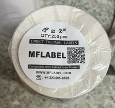 MFLABEL  Direct Thermal Labels for Zebra/Eltron Printers 4 x 6 in, 250 Labels