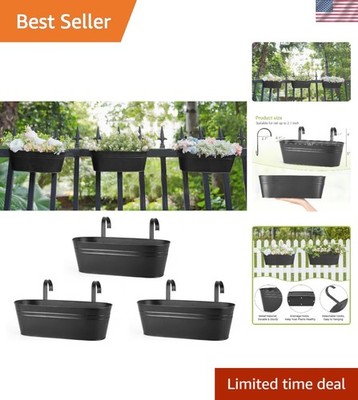 Set of 3 Durable Metal Hanging Planters - Perfect for Outdoor Gardening Spaces