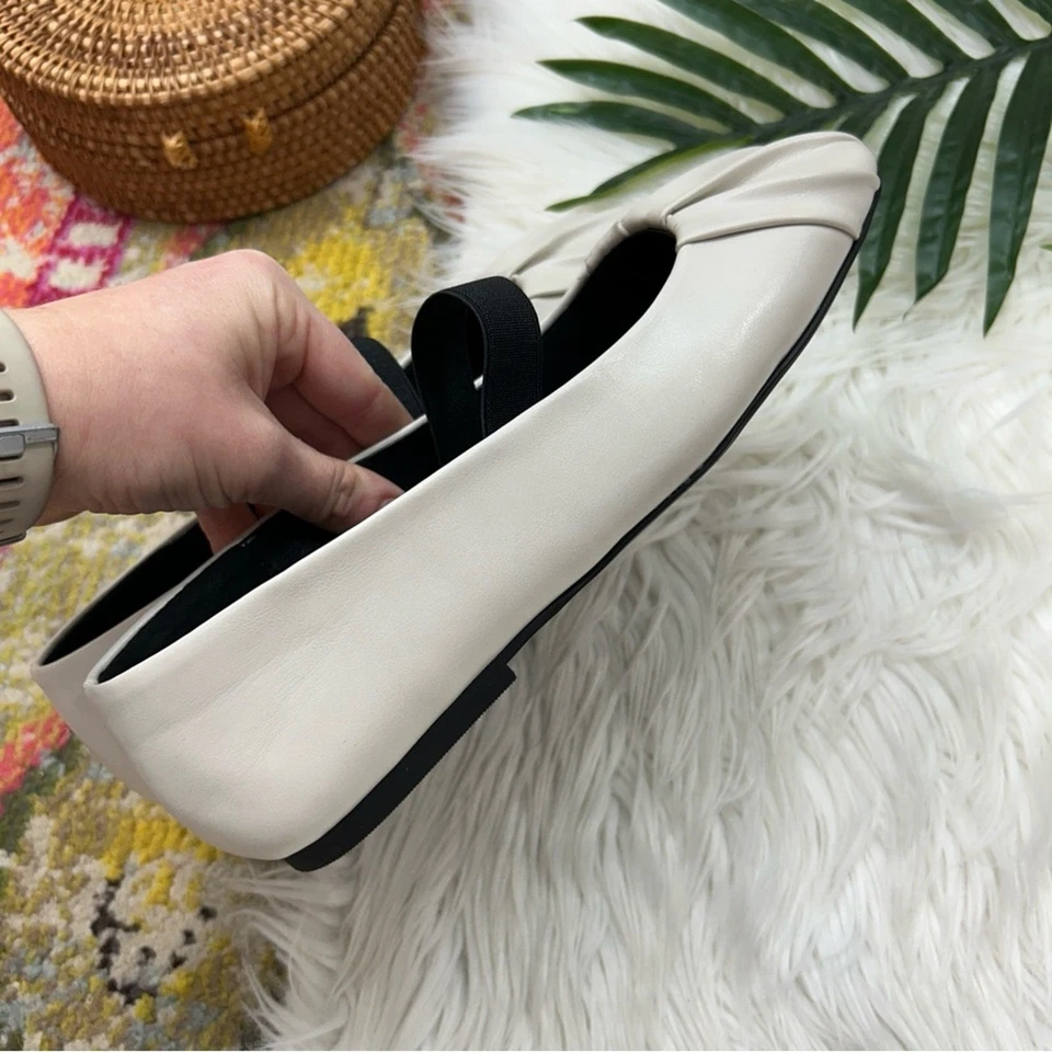 Madden девочка нейтральный белый черный искусственной кожи квадратный носок Сабрина балет плоский 8 - Изображение 3 из 4