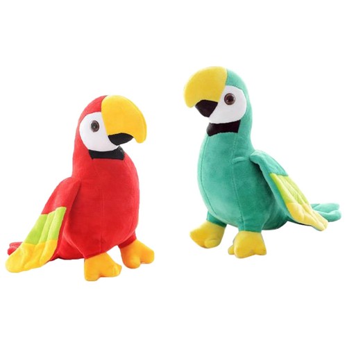 2PCS 7.9" Parrot Stuffed Animal Plush Bird Toy Cute Doll Gifts for Girls Boys