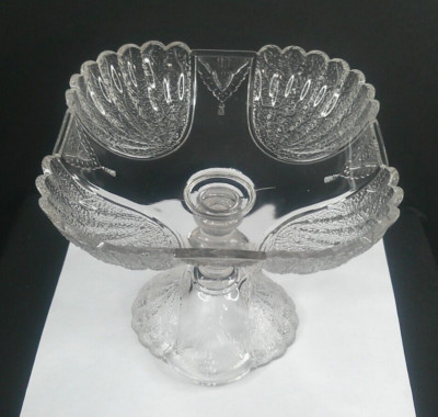 Shell and Tassel, #555, Duncan, George, & Sons, Tall Comport, USA, EAPG, c1880s