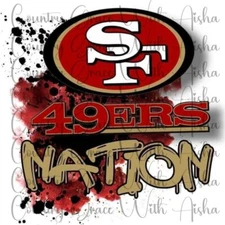 Sublimation Transfer Print 49ers Football Ready to Press Heat Transfer