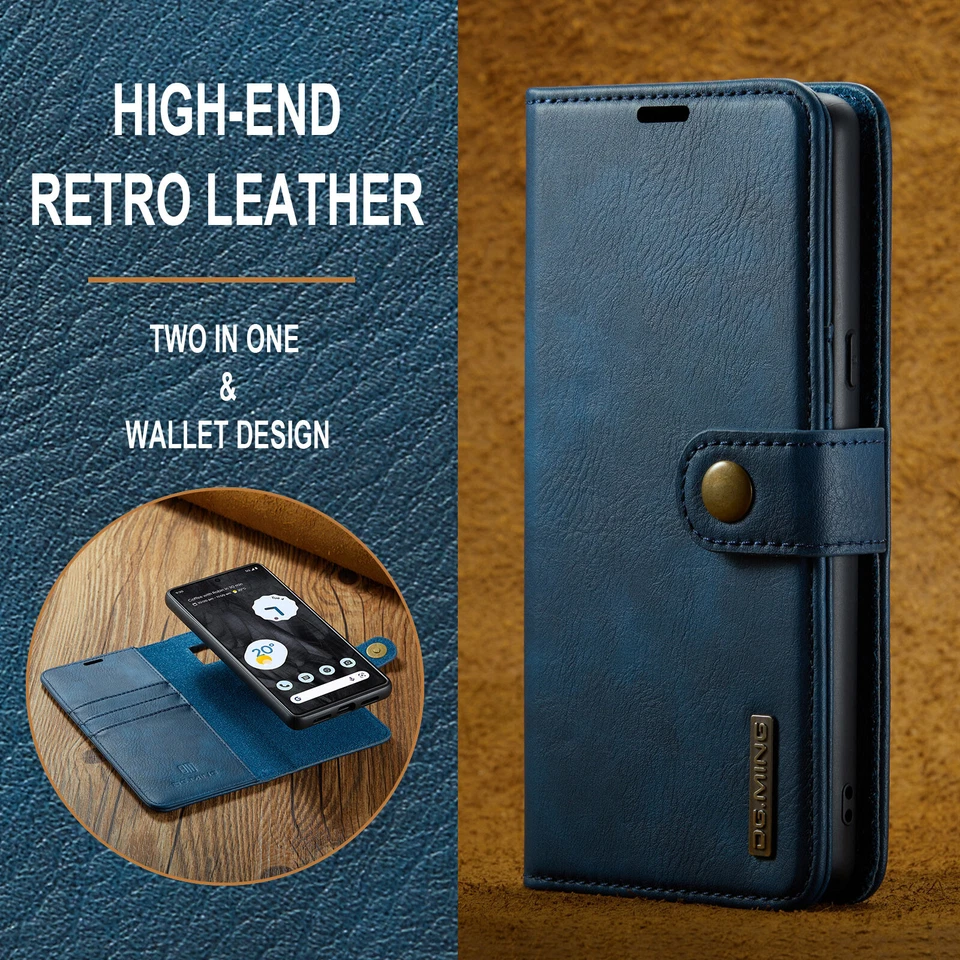 For Google Pixel 9 8 Pro 7A 6 Pro Magnetic Detachable Leather Wallet Folio Case - Image 2 of 4