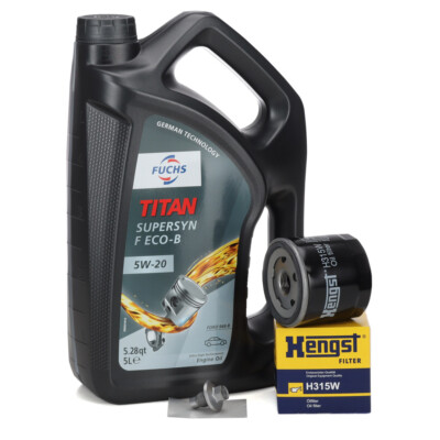 5L FUCHS TITAN SUPERSYN F ECO-B 5W20 + HENGST Ölfilter für FORD MAZDA VOLVO