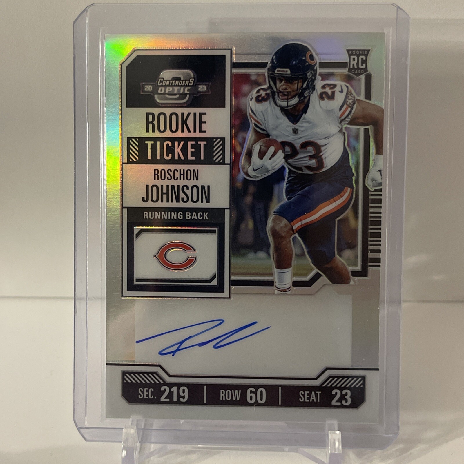 2023 Contenders Optic, Roschon Johnson, #130 Silver Rookie Ticket Auto, (Feb#9)