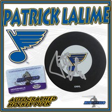 PATRICK LALIME Signed ST. LOUIS BLUES PUCK - w/COA